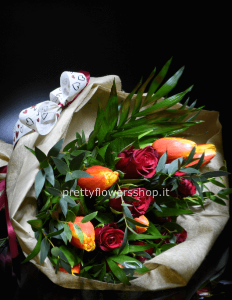 bouquet rose e tulipani » Fiori a Venezia. Fiorista a Venezia per